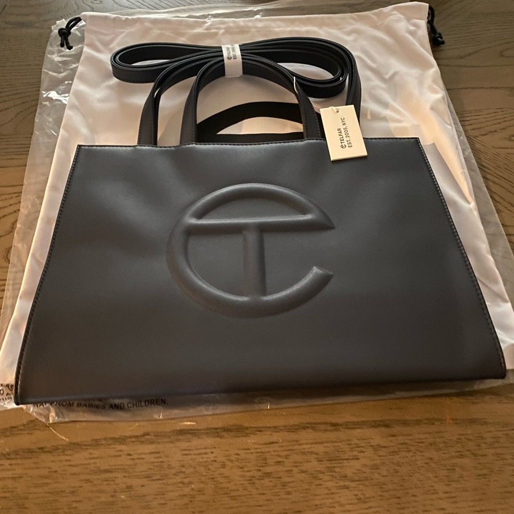 New Telfar Medium Navy Shopping Bag